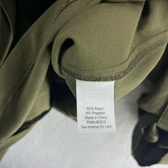 Nine West Utility Jacket Women's XL Army Green Draped Front Zip Roll Tab Pockets - Picture 11 of 12